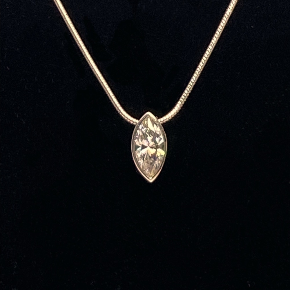 Sterling 925 Vietnam CZ Marquise Diamond Drop - Picture 3 of 8